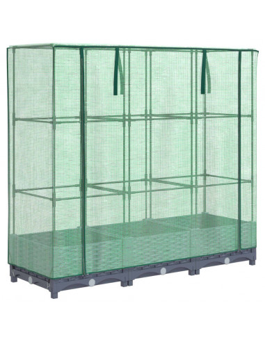 Letto Rialzato con Copertura Serra Effetto Rattan 120x40x123 cm