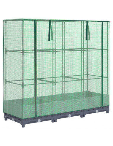 Letto Rialzato con Copertura Serra Effetto Rattan 120x40x123 cm