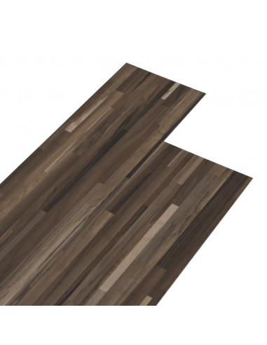 Listoni Pavimento PVC 5,02 m² 2mm Autoadesivi Marrone a Strisce