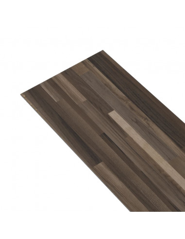 Listoni Pavimento PVC 5,02 m² 2mm Autoadesivi Marrone a Strisce