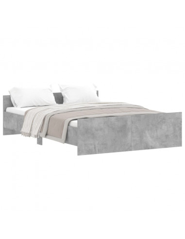 Giroletto con Testiera e Pediera Grigio Cemento 140x190 cm