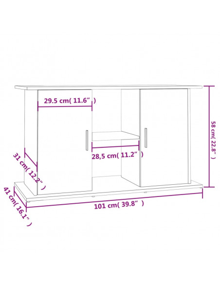Supporto Acquario 101x41x58 cm in Legno Multistrato Rovere Fumo