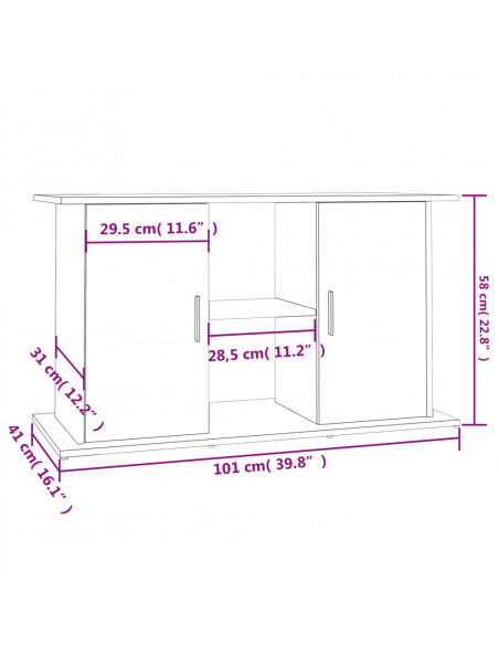 Supporto Acquario 101x41x58 cm Legno Multistrato Rovere Sonoma