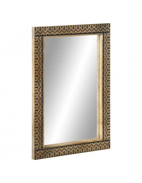 Specchio da Bagno 50x70 cm in Legno Massello di Mango e Vetro