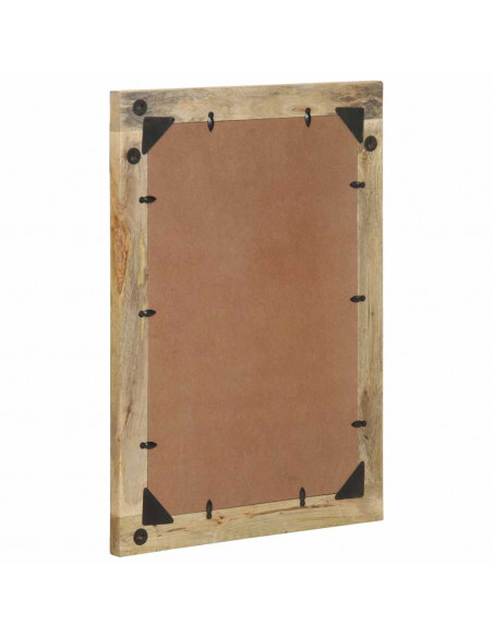 Specchio da Bagno 50x70 cm in Legno Massello di Mango e Vetro