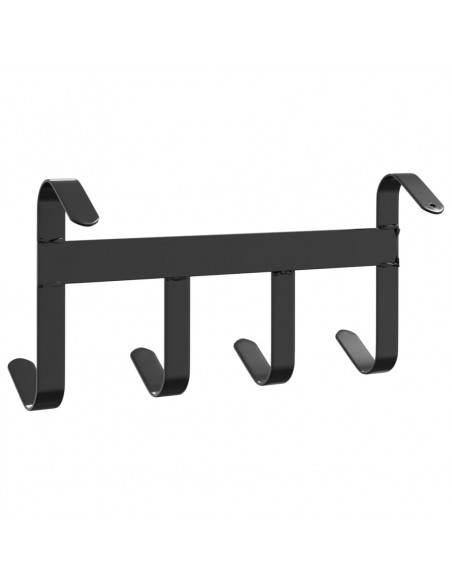 Supporto Briglie con 4 Ganci Nero in Acciaio