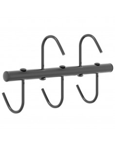 Supporto Briglie con 5 Ganci Girevoli Nero in Acciaio