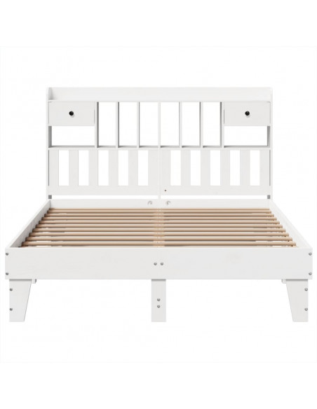Letto senza Materasso Bianco 140x200 cm Legno Massello di Pino