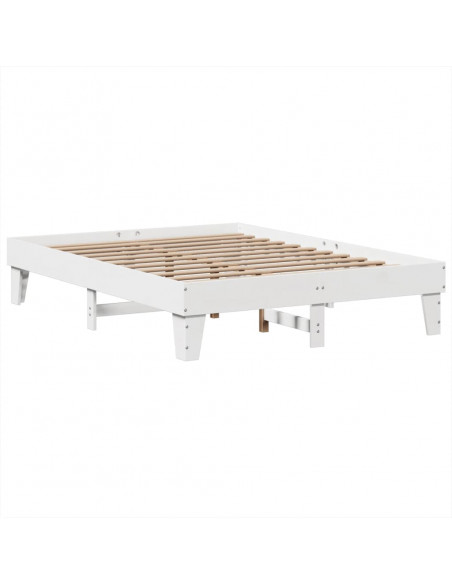 Letto senza Materasso Bianco 140x200 cm Legno Massello di Pino