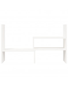 Supporto Monitor Bianco (39-72)x17x43 cm Legno Massello di Pino