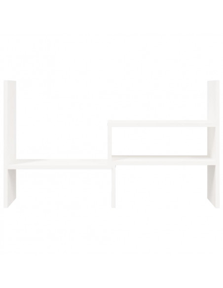 Supporto Monitor Bianco (39-72)x17x43 cm Legno Massello di Pino