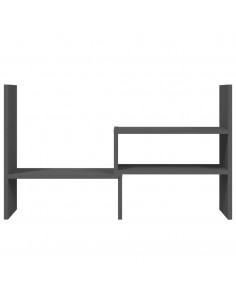 Supporto Monitor Grigio (39-72)x17x43 cm Legno Massello di Pino