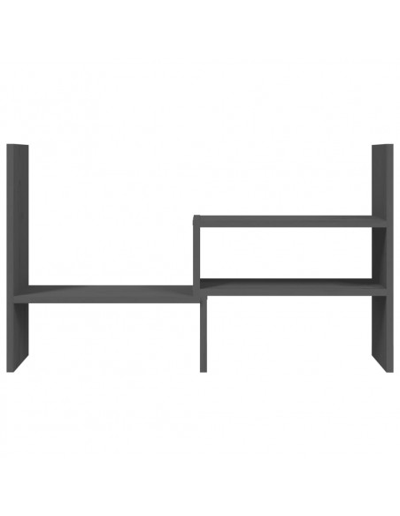 Supporto Monitor Grigio (39-72)x17x43 cm Legno Massello di Pino