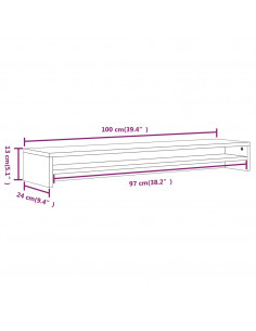Supporto Monitor Grigio Sonoma 100x24x13cm in Legno Multistrato