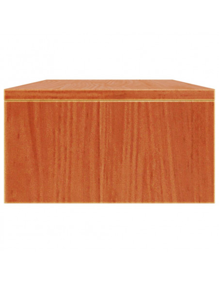 Supporto Monitor Marrone Cera 50x24x13 cm Legno Massello Pino