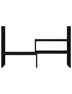 Supporto Monitor Nero (39-72)x17x43 cm Legno Massello di Pino