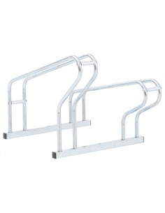 Supporto per 2 Bici da Pavimento Autoportante Acciaio Zincato