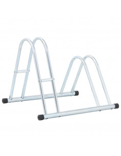 Supporto per 2 Bici da Pavimento Autoportante Acciaio Zincato