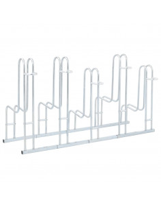 Supporto per 5 Bici da Pavimento Autoportante Acciaio Zincato