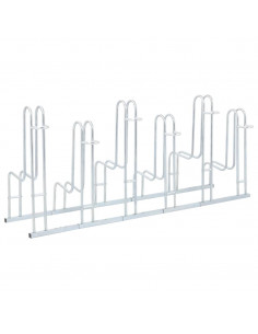 Supporto per 6 Bici da Pavimento Autoportante Acciaio Zincato