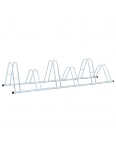 Supporto per 6 Bici da Pavimento Autoportante Acciaio Zincato