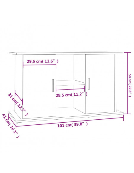 Supporto per Acquario 101x41x58 cm in Legno Multistrato Nero