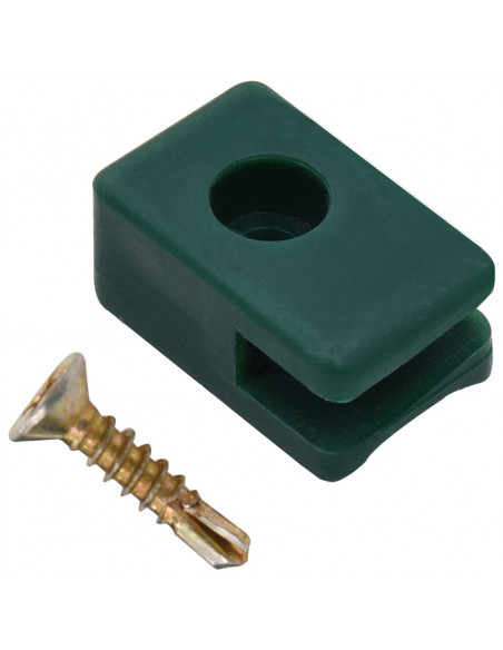 Supporto per Fili Recinzioni da Giardino con Vite 100 Set Verde