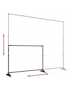 Supporto per Fondale Nero 305x243 cm in Acciaio