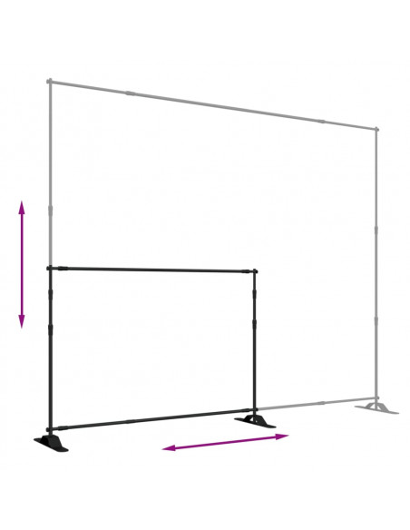 Supporto per Fondale Nero 305x243 cm in Acciaio