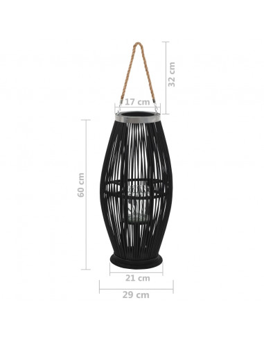 Supporto per Lanterna a Sospensione in Bambù 60 cm Nero