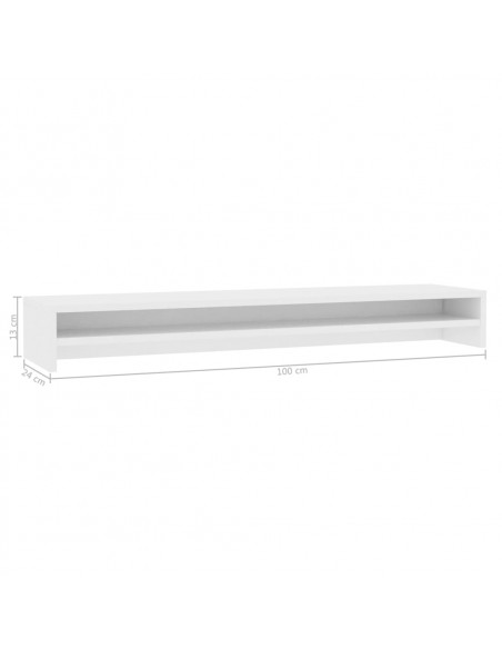 Supporto per Monitor Bianco 100x24x13 cm in Legno Multistrato