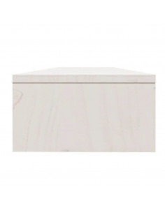 Supporto per Monitor Bianco 100x24x13 cm Legno Massello di Pino