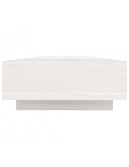 Supporto per Monitor Bianco 100x27x14 cm Legno Massello di Pino