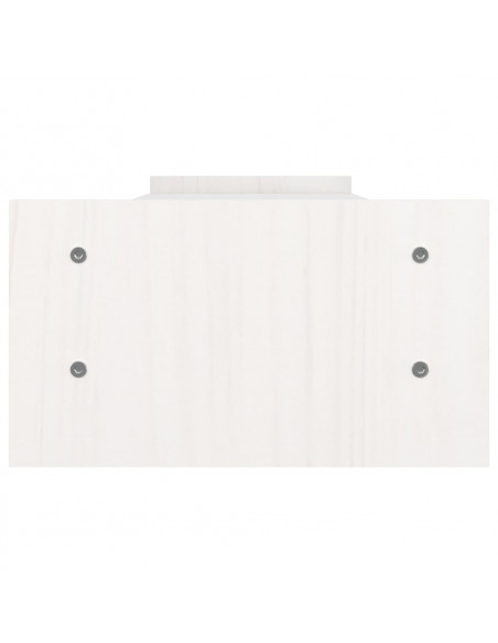 Supporto per Monitor Bianco 100x27x15 cm Legno Massello di Pino