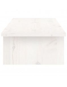 Supporto per Monitor Bianco 100x27x15 cm Legno Massello di Pino