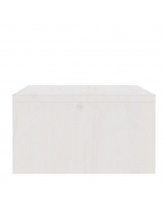 Supporto per Monitor Bianco 100x27x15 cm Legno Massello di Pino