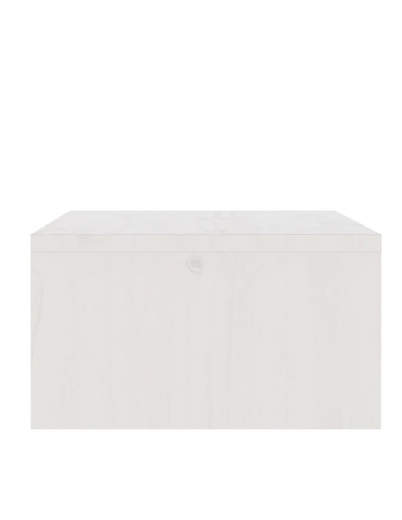 Supporto per Monitor Bianco 100x27x15 cm Legno Massello di Pino