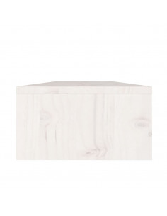 Supporto per Monitor Bianco 50x24x13 cm Legno Massello di Pino
