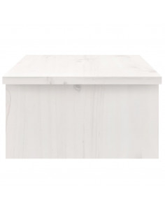 Supporto per Monitor Bianco 50x27x15 cm Legno Massello di Pino