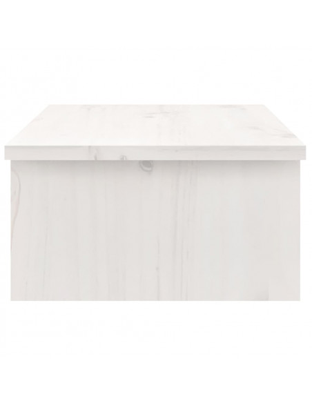 Supporto per Monitor Bianco 50x27x15 cm Legno Massello di Pino