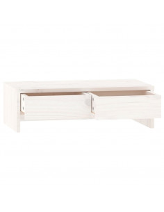 Supporto per Monitor Bianco 50x27x15 cm Legno Massello di Pino