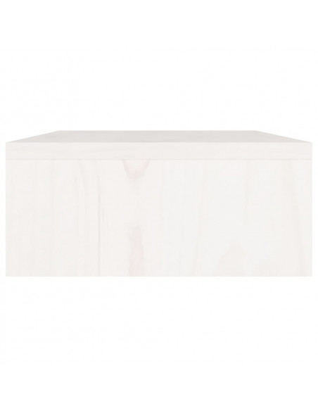 Supporto per Monitor Bianco 60x24x10,5cm Legno Massello di Pino