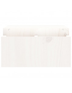 Supporto per Monitor Bianco 70x27,5x15cm Legno Massello di Pino