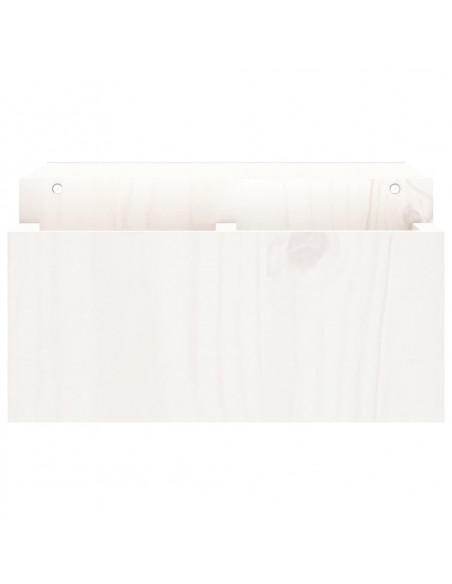 Supporto per Monitor Bianco 70x27,5x15cm Legno Massello di Pino