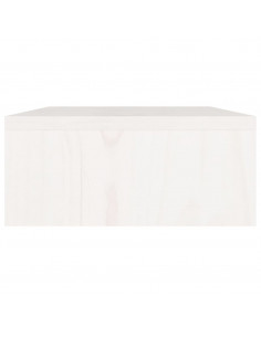 Supporto per Monitor Bianco 80x24x10,5cm Legno Massello di Pino