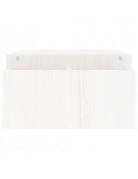 Supporto per Monitor Bianco100x27,5x15cm Legno Massello di Pino