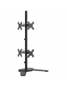 Supporto per Monitor Doppio in Acciaio Nero VESA 75/100 mm