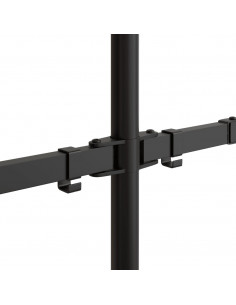 Supporto per Monitor Doppio in Acciaio Nero VESA 75/100 mm