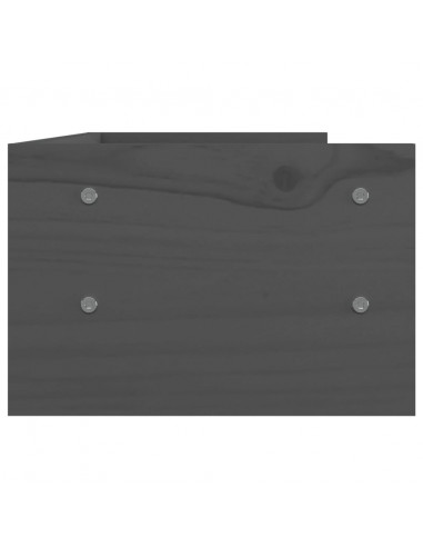 Supporto per Monitor Grigio 50x24x16 cm Legno Massello di Pino