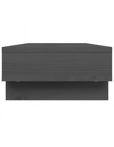 Supporto per Monitor Grigio 60x27x14 cm Legno Massello di Pino